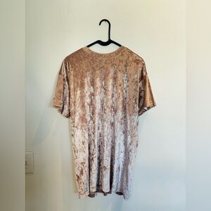 Velvet Pink T-Shirt Dress